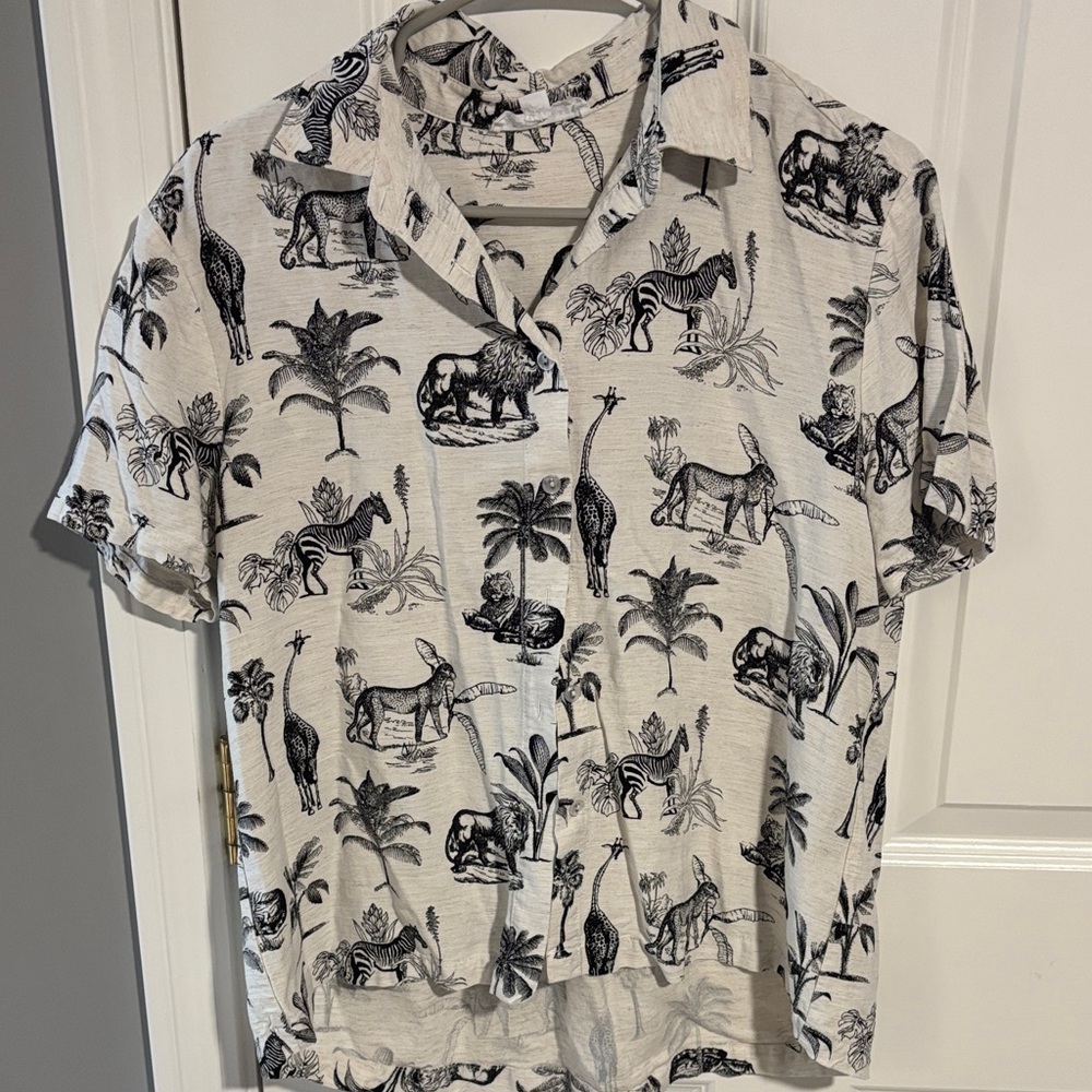 Black and White Animal Print Shirt
